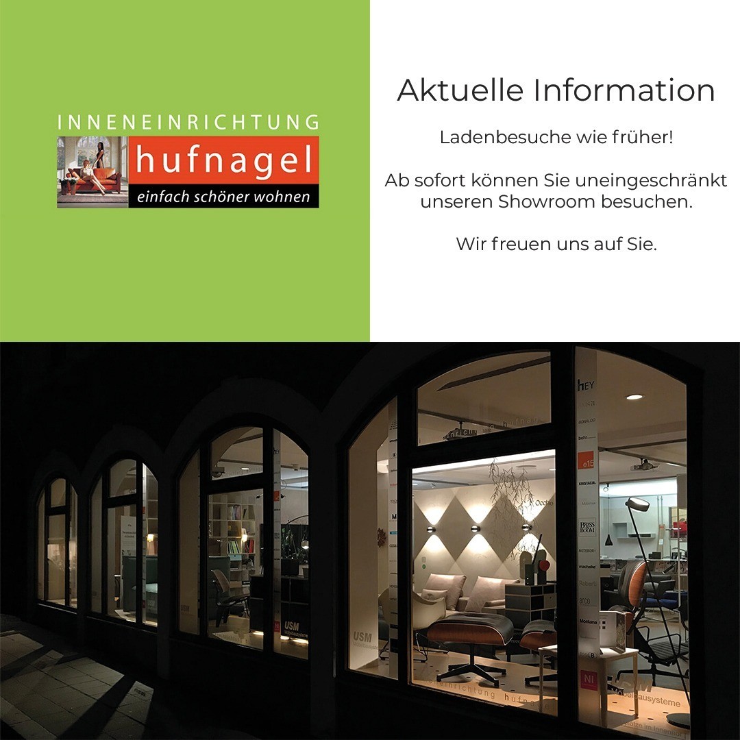 | Ab dem 22.05.2021 können Sie wieder uneingeschränkt unseren Showroom besuchen und sich inspirieren lassen. Wir freuen uns auf Ihren Besuch!Ohne COVID19-Test sowie keine Kontaktdatenerfassung und Terminbuchung nötig.https://www.inneneinrichtung-