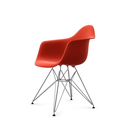 Vitra Eames Plastic Arm Chair DAR (neue Höhe) poppy red