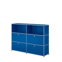 Vorschau: USM Haller Sideboard Highboard 4 Klappturen unten oben offene Facher enzianblau 1 Vorschau: USM Haller Sideboard Highboard 4 Klappturen unten oben offene Facher enzianblau 1
