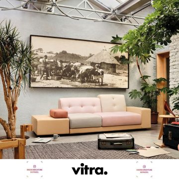 | Vitra Polder Sofa design by Hella JongeriusVerschiedene Stoff-Farben-Kombinationen, ein asymmetrischer Aufbau und liebevolle Details verleihen dem komfortablen Polder Sofa von Hella Jongerius seine unverwechselbare Gestalt. Es ist in den Stoffmis