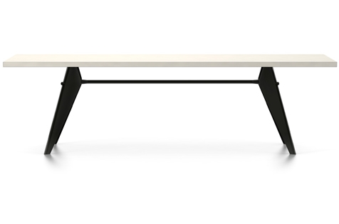 Vitra Prouve EM Table Esstisch HPL 260 cm elfenbein tiefschwarz