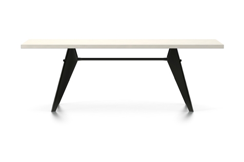Vitra Prouve EM Table Esstisch HPL 220 cm elfenbein tiefschwarz