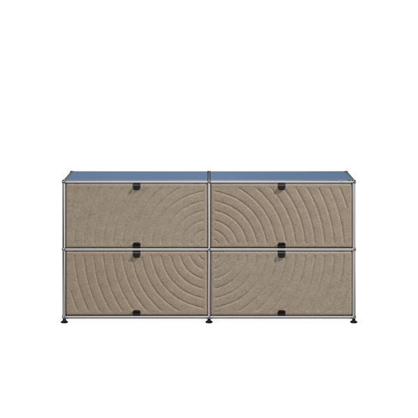 USM Haller Sideboard stahlblau 4 Soft Panels taupe
