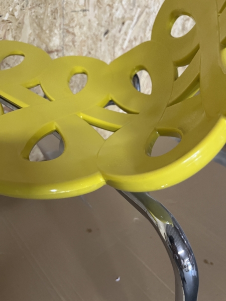 Ciacci Kreaty Diva Chair Kunststoff rapsgelb matt glanzend chrom Sitzflache