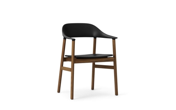 Normann Copenhagen Herit Armlehnenstuhl Sitzschale schwarz UG Eiche gebeizt