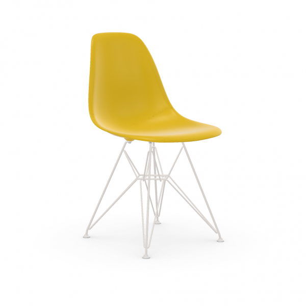 Vitra Eames Plastic Side Chair DSR (neue Höhe) sunlight UG: weiss, pulverbeschichtet