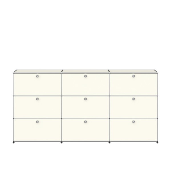 USM Haller Regal XL 3x3 9 Klappturen reinweiss
