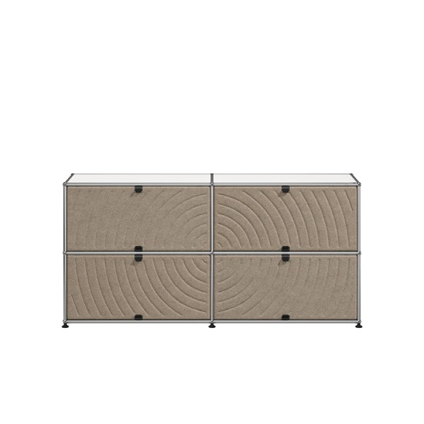 USM Haller Sideboard reinweiss 4 Soft Panels taupe