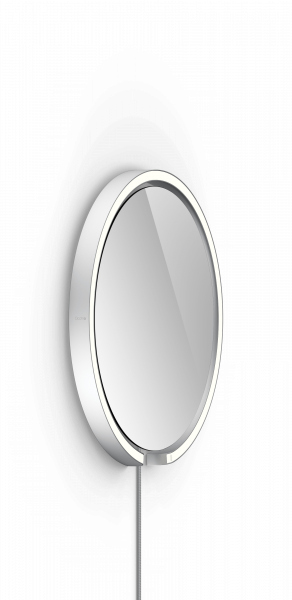 Occhio Mito Sfera Corda 40 Wide mit klarem Spiegel externes Stromkabel silber matt