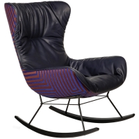 Freifrau Manufaktur Leya Rocking Wingback Chair EN VOGUE Edition Lelievre Hera Leder Adora