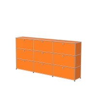 Vorschau: USM Haller Regal XL 3x3 9 Klappturen reinorange seitlich Vorschau: USM Haller Regal XL 3x3 9 Klappturen reinorange seitlich