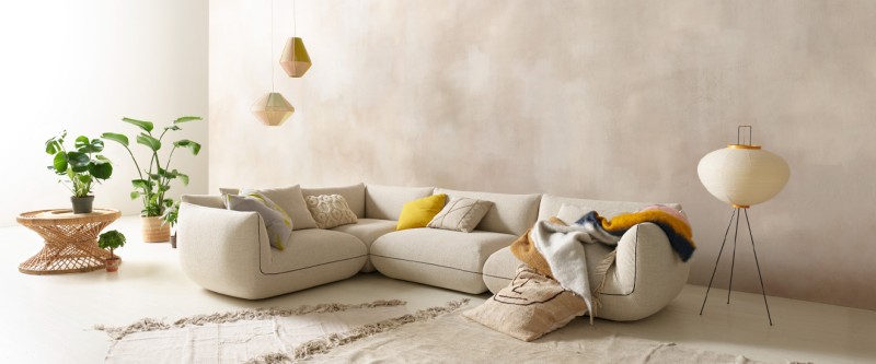 COR Jalis21 Stoffsofa Couch im modernem Wohnzimmer
