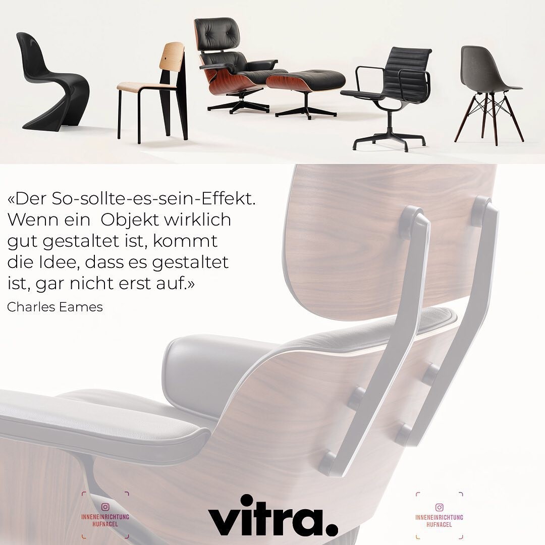 | Das Original kommt von Vitra Unsere Geschichte beginnt 1953: Willi Fehlbaum, der Gründer von Vitra, entdeckt auf einer Reise in die USA Stühle nach einem Entwurf von Charles und Ray Eames und beschließt, Möbelhersteller zu werden. Kurze Zeit späte