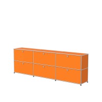 Vorschau: USM Haller Sideboard XL 3x2 6 Klappturen reinorange seitlich Vorschau: USM Haller Sideboard XL 3x2 6 Klappturen reinorange seitlich
