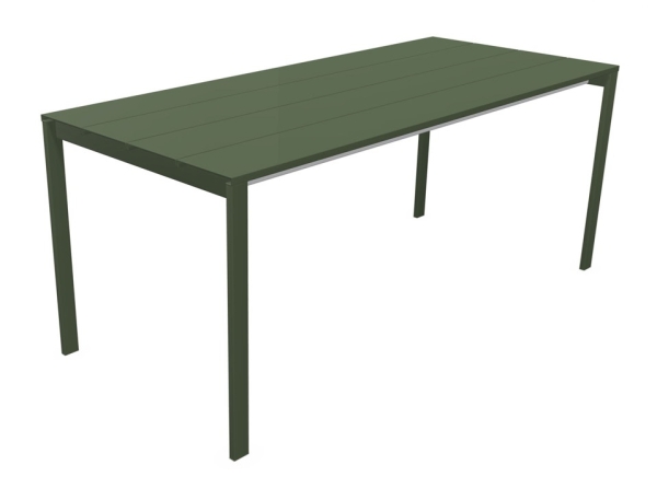 Kristalia be Easy Slatted In Outdoortisch Aluminium Stahl olivgrun