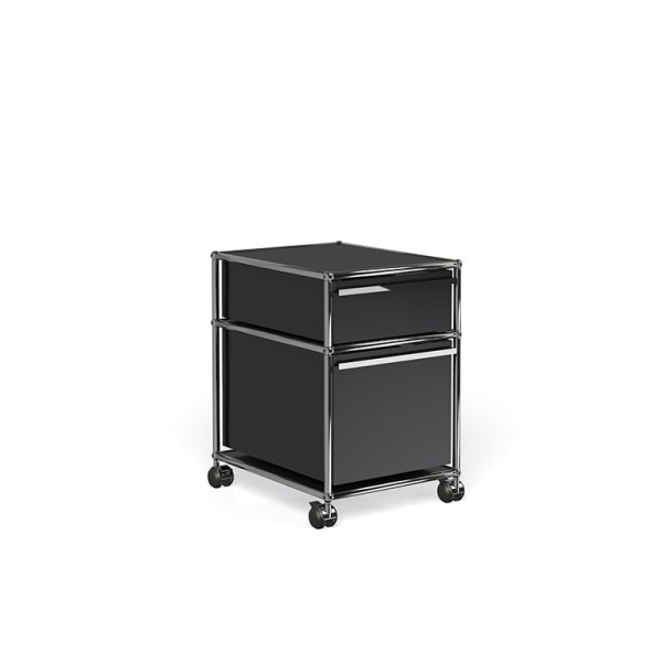 USM Haller Rollcontainer 2 Schubkasten auf Rollen schwarz 1
