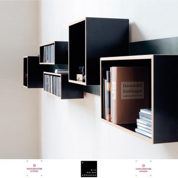 Nils Holger Moormann MAGNETIQUE design by Swen KrauseDas Gute liegt so nahDieses Regal hängt förmlich an unserer Philosophie der regionalen Produktion: warm gewalzter Stahl vom Aschauer Dorfschmied, die Boxen aus Birkensperrholz vom Schreiner a