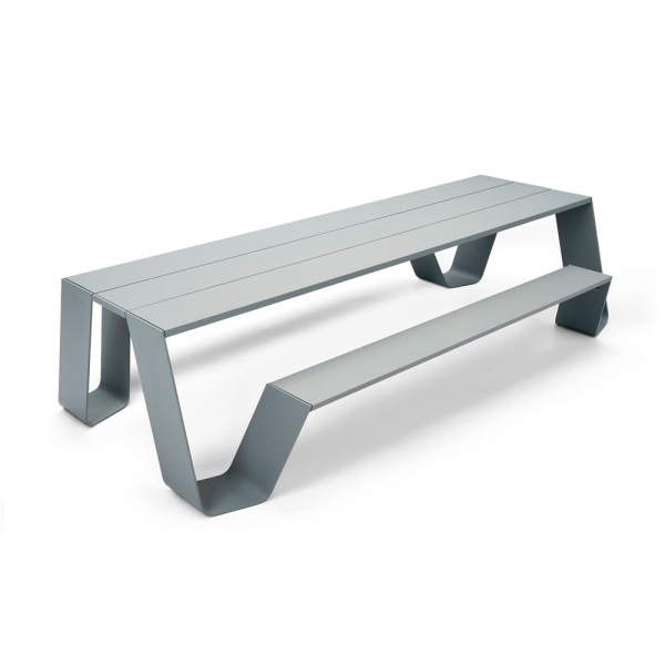 extremis® Hopper Picnic AA (All Aluminium) Gartentisch mit Sitzbank B 240 cm verdigris