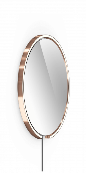 Occhio Mito Sfera Corda 60 Wide mit klarem Spiegel externes Stromkabel rose gold