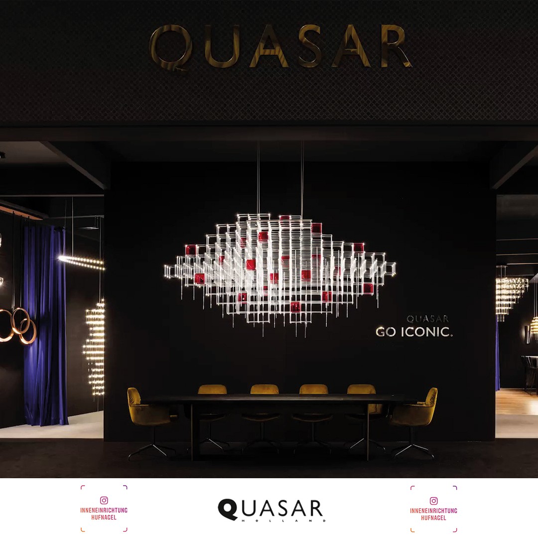 | Quasar Holland GO ICONICQuasar Holland, ein führendes niederländisches Unternehmen im Bereich Beleuchtung, präsentiert stolz die Pendelleuchte "Universe Square". Diese Leuchte vereint modernes Design und innovative Technologie auf beeindruckende 