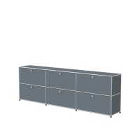 Vorschau: USM Haller Sideboard XL 3x2 6 Klappturen mittelgrau seitlich Vorschau: USM Haller Sideboard XL 3x2 6 Klappturen mittelgrau seitlich