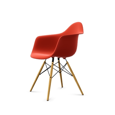 Vitra Eames Plastic Arm Chair DAW (neue Höhe) poppy red