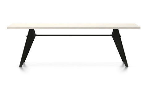 Vitra Prouve EM Table Esstisch HPL 240 cm elfenbein tiefschwarz