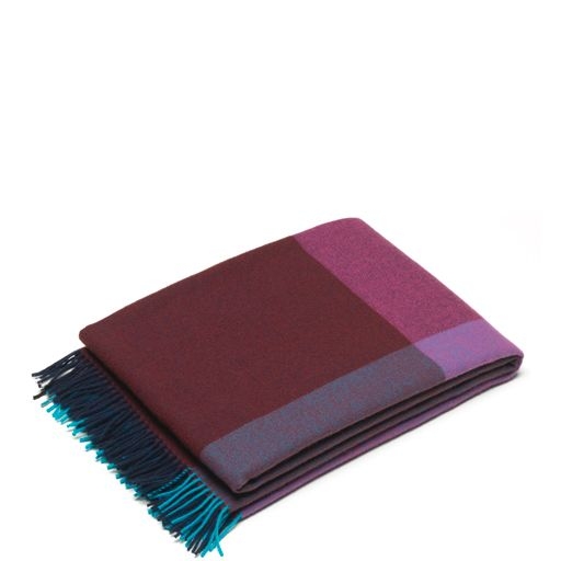 Vitra Colour Block Wolldecke 204x130 cm blau bordeaux