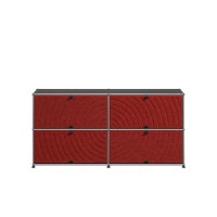 USM Haller Sideboard anthrazit 4 Soft Panels rot USM Haller Sideboard anthrazit 4 Soft Panels rot