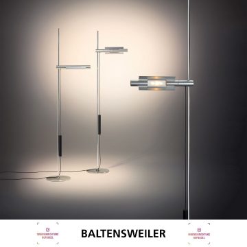 | Baltensweiler HALO LED SEntwickelt nach dem Klassiker HALO 250 ist die Leuchte zeitgemäß mit LEDs bestückt. Die Stehleuchte eignet sich für den Wohnraum und den Arbeitsbereich. Durch die hohe Variabilität, lässt sich das Licht der Leuchte mit ein