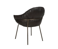 Vorschau: Freifrau Manufaktur Marie Armchair Leder Sahara ebony 4 Beingestell Stahl Bronze Lasur Rucken Vorschau: Freifrau Manufaktur Marie Armchair Leder Sahara ebony 4 Beingestell Stahl Bronze Lasur Rucken