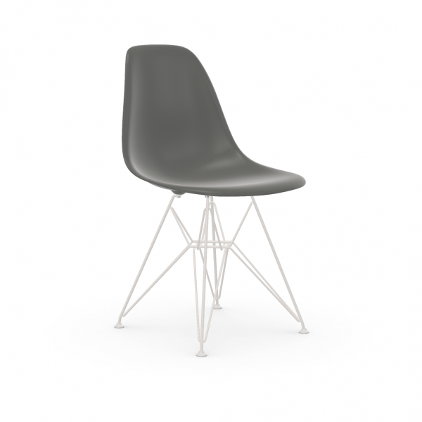 Vitra Eames Plastic Side Chair DSR (neue Höhe) granitgrau UG: weiss, pulverbeschichtet