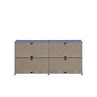 USM Haller Sideboard stahlblau 4 Soft Panels taupe USM Haller Sideboard stahlblau 4 Soft Panels taupe