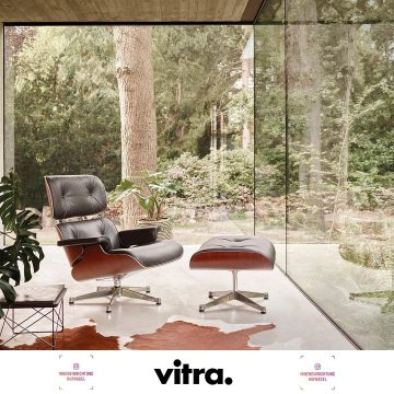 Charles und Ray Eames entwarfen den Lounge Chair in den 1950er-Jahren mit dem Ziel, einen eleganten Sessel mit ultimativem Komfort zu schaffen. Seither wird er bei Vitra im nahezu gleichen Verfahren gefertigt und ist zu einem der bedeutendsten Klassi