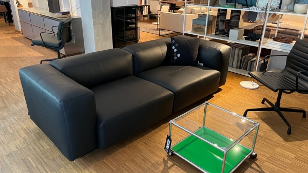 Vitra Soft Modular Sofa Jasper Morrison Ledersofa schwarz Ausstellungsstuck