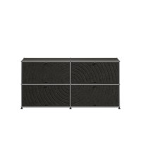 USM Haller Sideboard graphitschwarz 4 Soft Panels dunkelgrau USM Haller Sideboard graphitschwarz 4 Soft Panels dunkelgrau