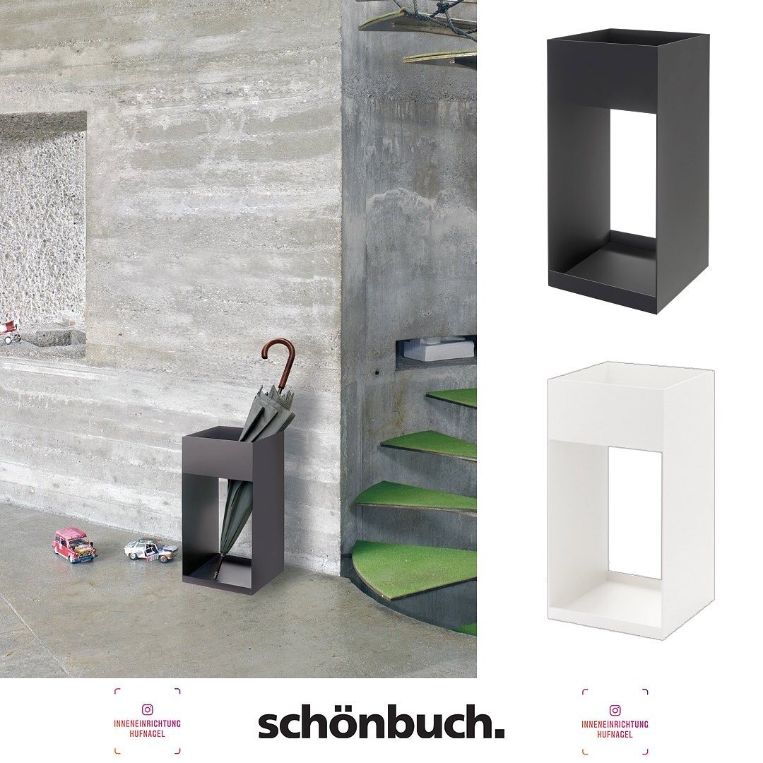 |Schönbuch Match Schirmständer design by Jehs + Laub ..Überzeugende Klarheit. Der Schirmständer der Linie MATCH ist aus nahtlos verschweißtem Metall und hat eine weiße oder schieferschwarze Soft-Touch-Pulverbeschichtung. Klares Design, absolut zei