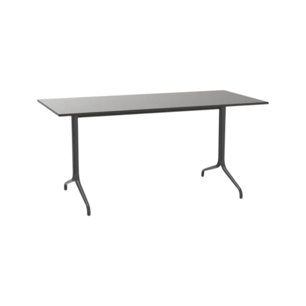 Vitra Belleville Table (Bistro), schwarz, Vollkernplatte und tiefschwarzes Untergestell
