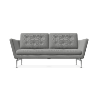 Vorschau: Vitra Suita Sofa 2 Sitzer mit geheftetem Rucken Stoff Dumet sierragrau melange Gestell basic dark Vorschau: Vitra Suita Sofa 2 Sitzer mit geheftetem Rucken Stoff Dumet sierragrau melange Gestell basic dark