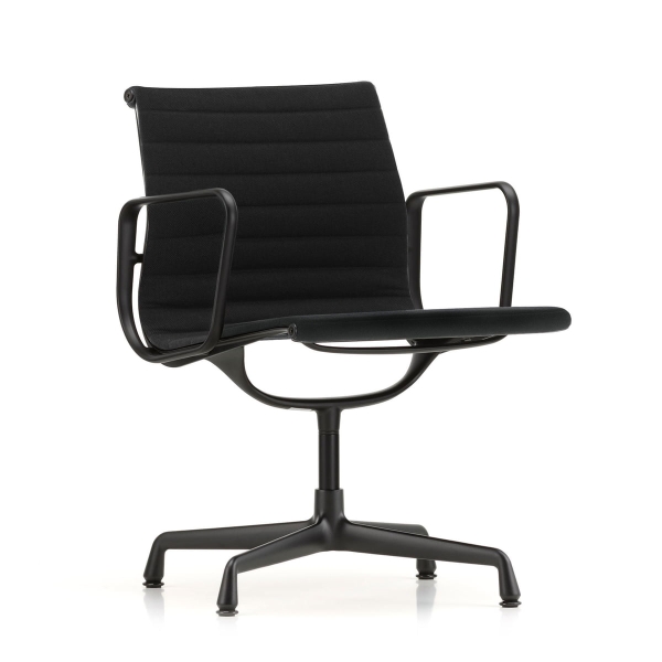 Vitra EA 104 Aluminium Chair Drehstuhl tiefschwarz m Armlehnen Hopsak nero
