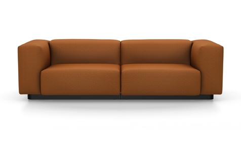 Vitra Soft Modular Sofa Zweisitzer Stoff Iroko 2 cognac