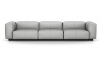 Vitra Soft Modular Sofa Dreisitzer Leder zement