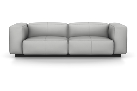 Vitra Soft Modular Sofa Zweisitzer Leder zement