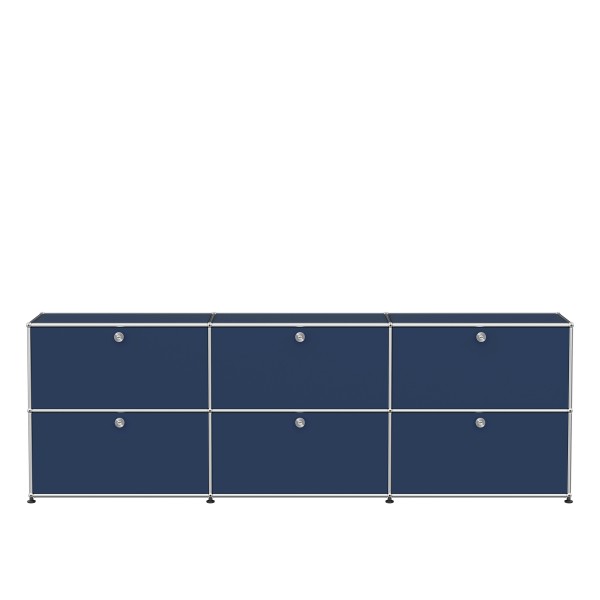 USM Haller Sideboard XL 3x2 6 Klappturen stahlblau