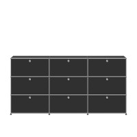 USM Haller Regal XL 3x3 9 Klappturen graphitschwarz USM Haller Regal XL 3x3 9 Klappturen graphitschwarz
