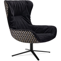 Freifrau Manufaktur Leya Wingback Chair EN VOGUE Edition Dedar Scarabeo Leder Cayenne