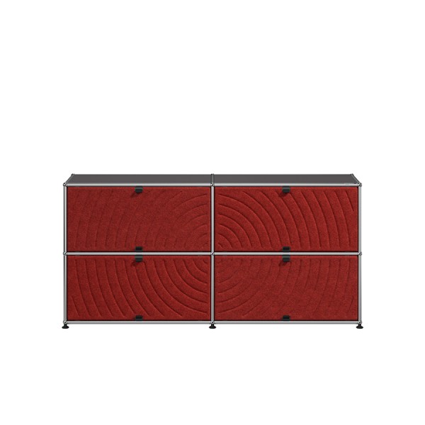 USM Haller Sideboard anthrazit 4 Soft Panels rot