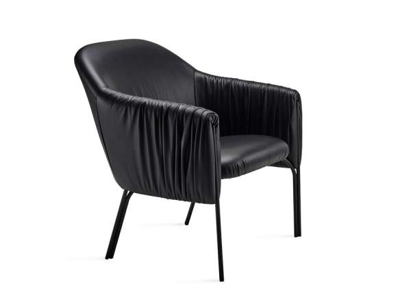 Freifrau Manufaktur Celine Cocktail Chair Leder Sahara ebony