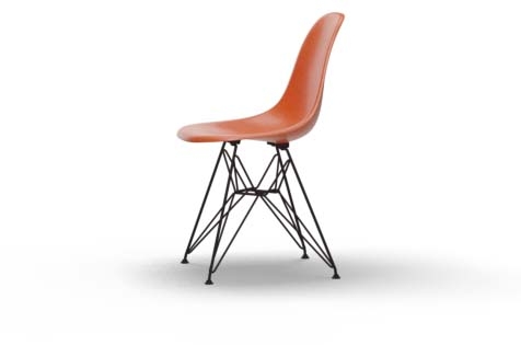 Vitra Eames Fiberglass Side Chair DSR orange UG: basic dark