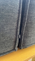 Vorschau: COR Trio Stoffsofa 2 Sitzer mit Ottoman Eckrucken Ruckenkissen Chenille Stoff 8145 dunkelgraublau Detail Vorschau: COR Trio Stoffsofa 2 Sitzer mit Ottoman Eckrucken Ruckenkissen Chenille Stoff 8145 dunkelgraublau Detail